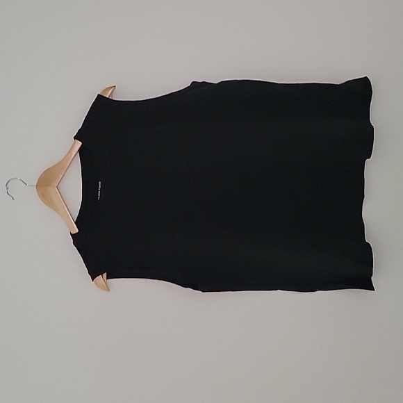Eileen Fisher | Organic Cotton Slub Crew Neck Tank | Black | Size Medium - Picture 3 of 7